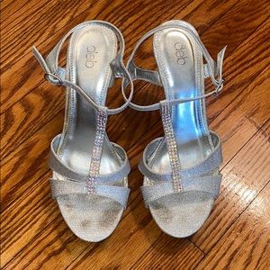 Silver sparkle heels